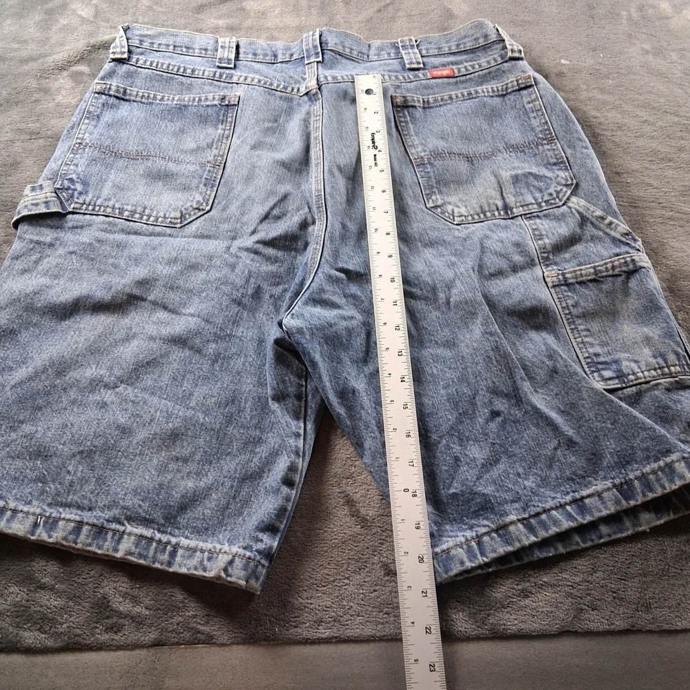 Wrangler Carpenter Denim Shorts Mens 38 Blue Medium Wash Utility 64WC4DI